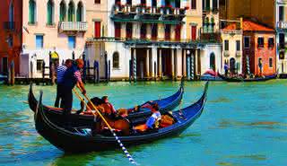 Grand Canal by Gondola with Music and Singer in Beautiful Venice